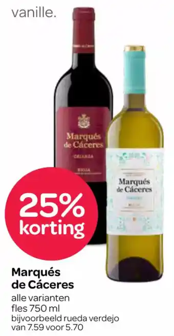 Spar Marques de Caceres 750ML aanbieding