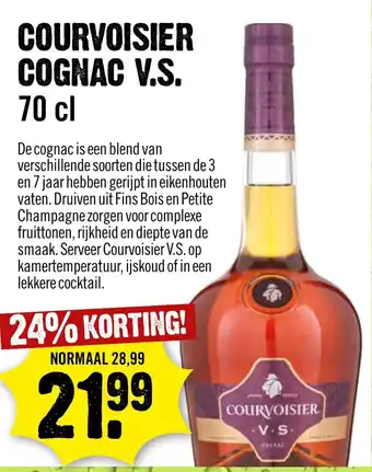 Dirck 3 Courvoisier cognac V.S. 700ml aanbieding