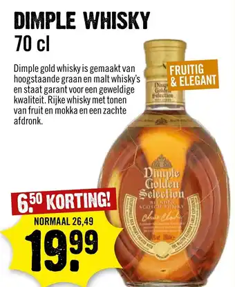 Dirck 3 Dimple Gold Selection Scotch whisky 700ml aanbieding