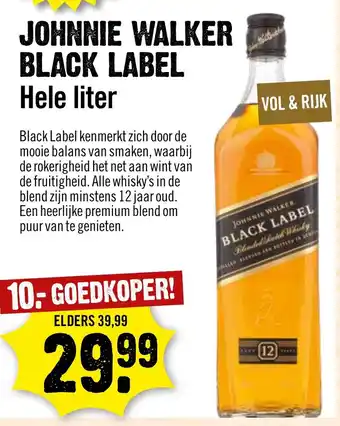 Dirck 3 Johnnie Walker Black Label 1L aanbieding