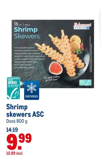 Makro Shrimp skewers ASC aanbieding