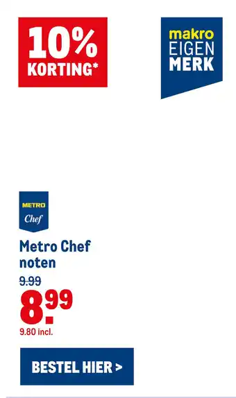 Makro Metro Chef noten aanbieding