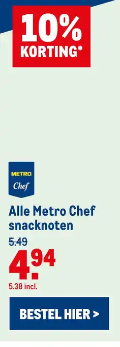 Makro Alle Metro Chef snacknoten aanbieding