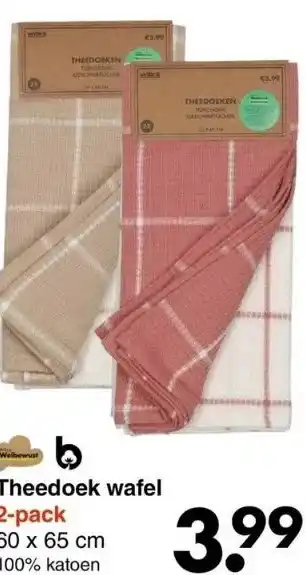 Wibra Theedoek wafel 2-pack aanbieding