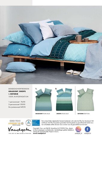 Van Dyck shop Dekbedovertrekken Gradient, Drops & Reform 1-persoonsset aanbieding