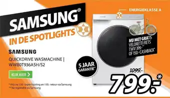 Expert Samsung Quickdrive Wasmachine | WW80T936ASH-S2 aanbieding