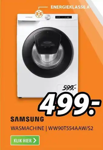 Expert Samsung wasmachine | WW90T554AAW-S2 aanbieding