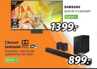 Expert Samsung Soundbar + Draadloze Subwoofer | HW-Q950T Of Samsung QLED 4K TV | QE55Q95T aanbieding