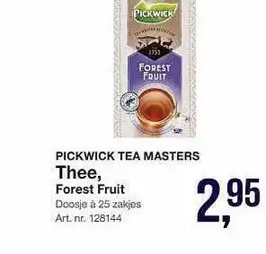 Bidfood Pickwick tea masters thee, forest fruit aanbieding