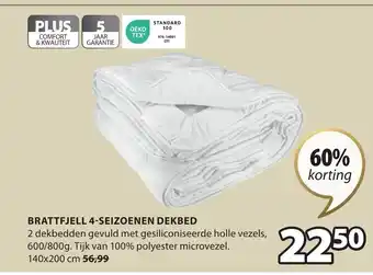 Jysk Brattfjell 4-Seizoenen Dekbed 140x200 cm aanbieding