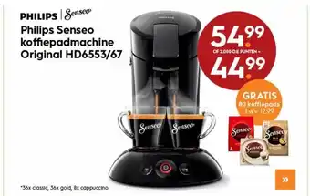 Blokker Philips senseo koffiepadmachine original hd6553-67 aanbieding