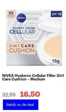 Bol.com Nivea hyaluron cellular filler 3in1 care cushion – medium aanbieding