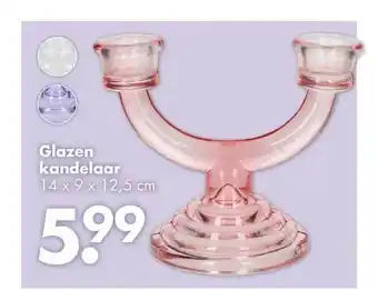 Wibra Glazen kandelaar aanbieding