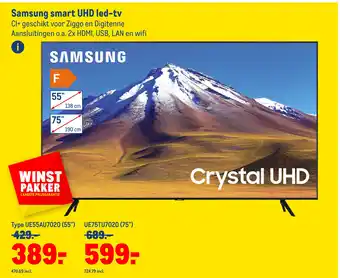 Makro Samsung Smart UHD led-tv UE55AU7020 55" aanbieding