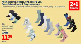 Makro Alle authentic, hudson, cat, tailor & son, coca-cola en laura di sarpi beenmode aanbieding