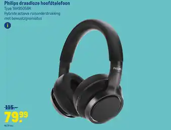 Makro Philips draadloze hoofdtelefoon TAH9505BK aanbieding