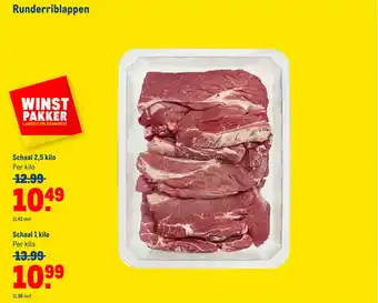 Makro Runderriblappen 2,5 kilo aanbieding