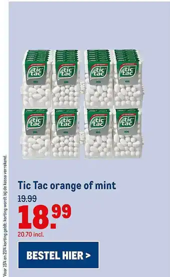 Makro Tic Tac Orange Of Mint aanbieding