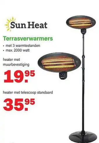 Van Cranenbroek Sun heat terrasverwarmers aanbieding