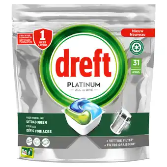 Jumbo Dreft platinum all in one vaatwascapsules, original, 31 capsules aanbieding