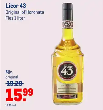 Makro Licor 43 Original of Horchata Fles 1 Liter aanbieding