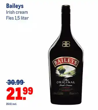 Makro Baileys Irish Cream 1.5Liter aanbieding