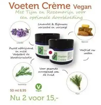 De Rode Pilaren Voeten crème vegan aanbieding