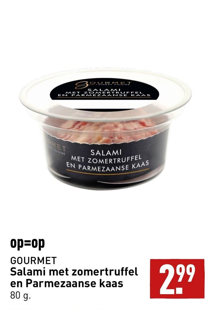 Gourmet Salami Met Zomertruffel en Parmezaanse Kaas 80g aanbieding bij ALDI
