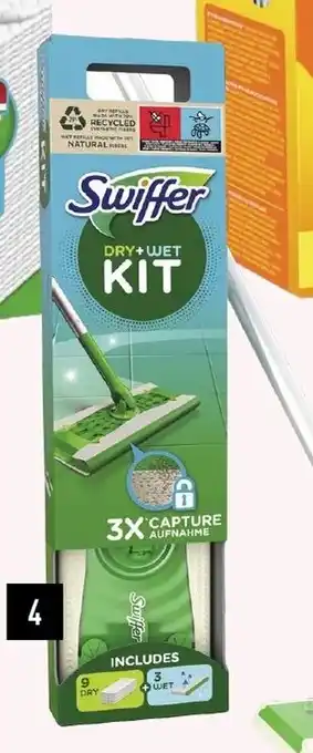 ALDI Swiffer Dry + Wet Kit met 9 Droge en 3 Vochtige Doekjes aanbieding