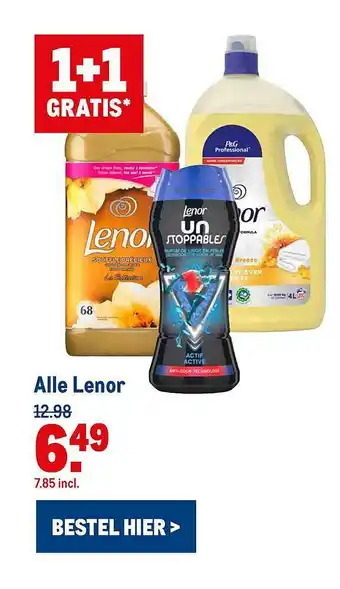 Makro Alle Lenor 1+1 Gratis aanbieding