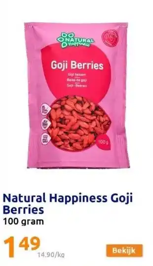 Action Natural happiness goji berries aanbieding