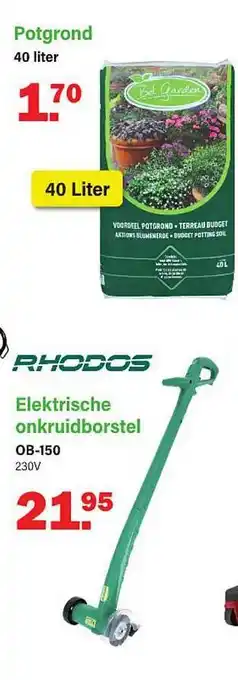 Van Cranenbroek Potgrond of rhodos elektrische onkruidborstel aanbieding