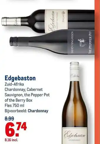 Makro Edgebaston Chardonnay, Cabernet Sauvignon, The Pepper Pot Of Th Berry Box aanbieding