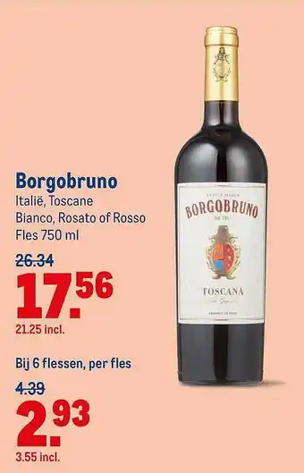 Makro Borgobruno Bianco, Rosato Of Rosso aanbieding