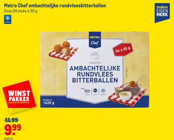 Makro Metro chef ambachtelijke rundvleesbitterballen aanbieding