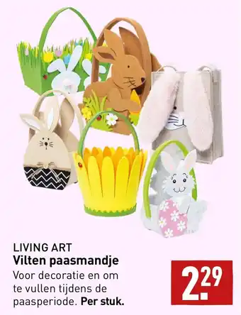 ALDI Living art vilten paasmandje aanbieding