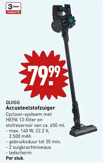 ALDI Quigg accusteelstofzuiger aanbieding