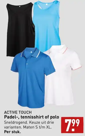 ALDI Active touch padel-, tennisshirt of polo aanbieding