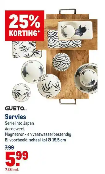 Makro Gusta Servies 25% Korting aanbieding