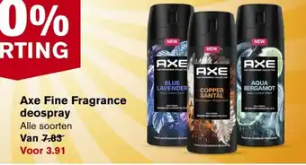 Hoogvliet Axe fine fragrance deospray aanbieding
