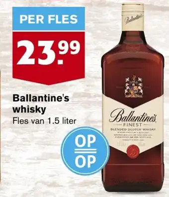 Hoogvliet Ballantine's whisky 1.5 liter aanbieding