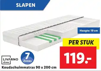 Lidl Livarno home koudschuimmatras 90 x 200 cm aanbieding