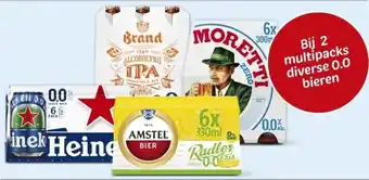 Hoogvliet Bij 2 multipacks diverse 0.0 bieren aanbieding