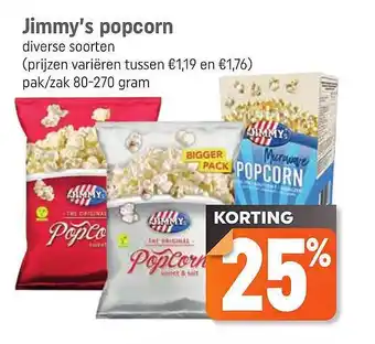 Lekker Makkelijk Jimmy's popcorn aanbieding