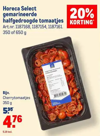 Makro Horeca Select Gemarineerde Halfgedroogde Tomaatjes 20% Korting aanbieding