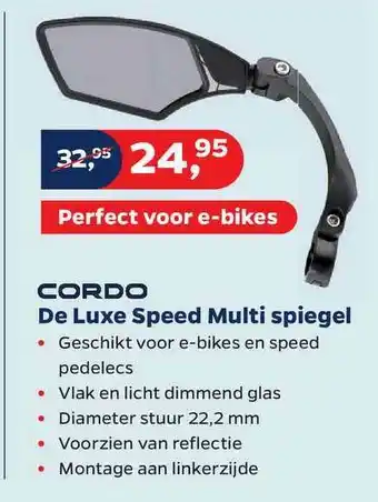 Bike Totaal Cordo De Luxe Speed Multi Spiegel aanbieding