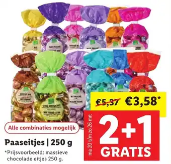 Lidl Paaseitjes 250G 2+1 gratis aanbieding