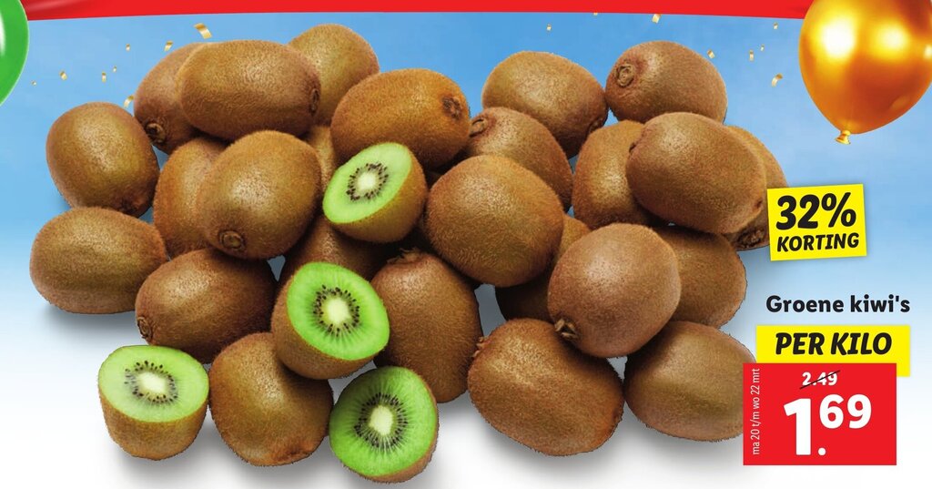 Groene kiwi's aanbieding bij Lidl