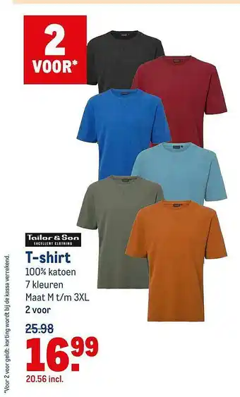 Makro Tailor & Son T-Shirt aanbieding