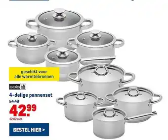 Makro Sola 4-Delige Pannenset aanbieding